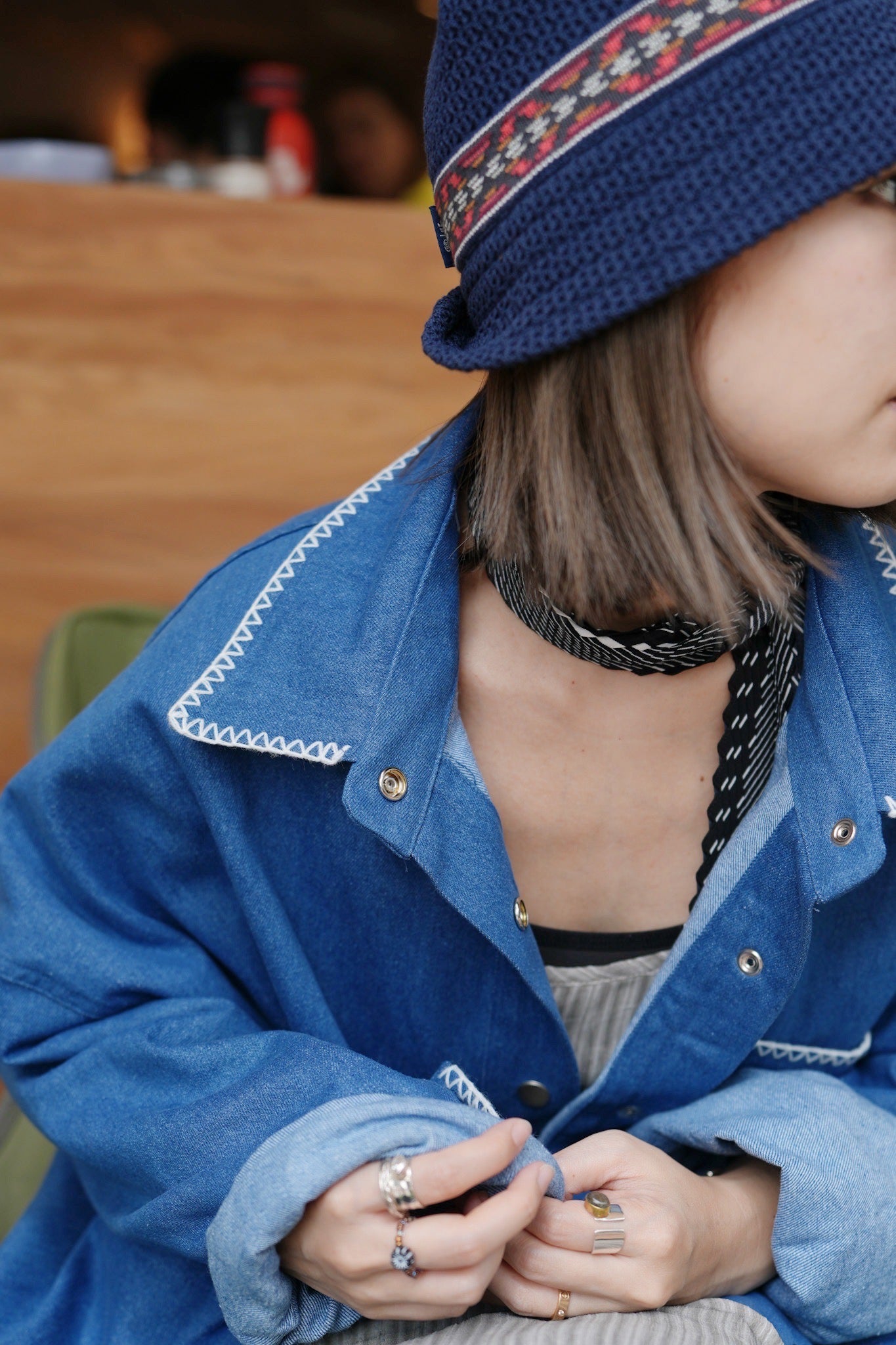 MZ853 STITCHED DENIM JACKET