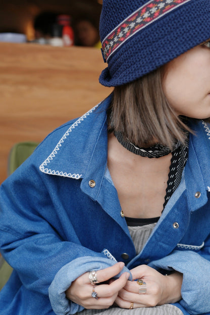 MZ853 STITCHED DENIM JACKET