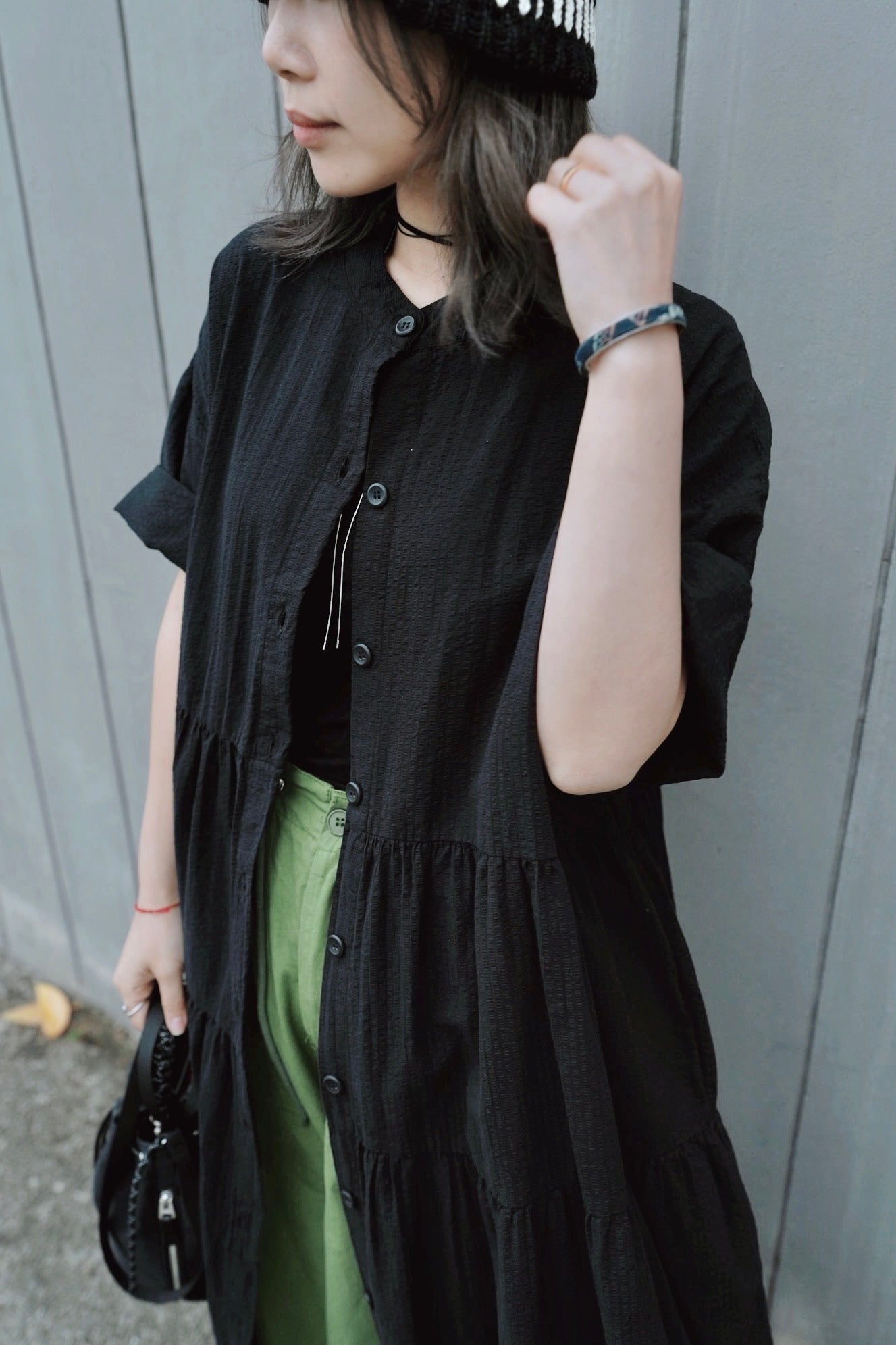 CA688 SEERSUCKER SHIRT DRESS