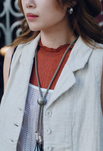 NA437 LINEN WORK VEST