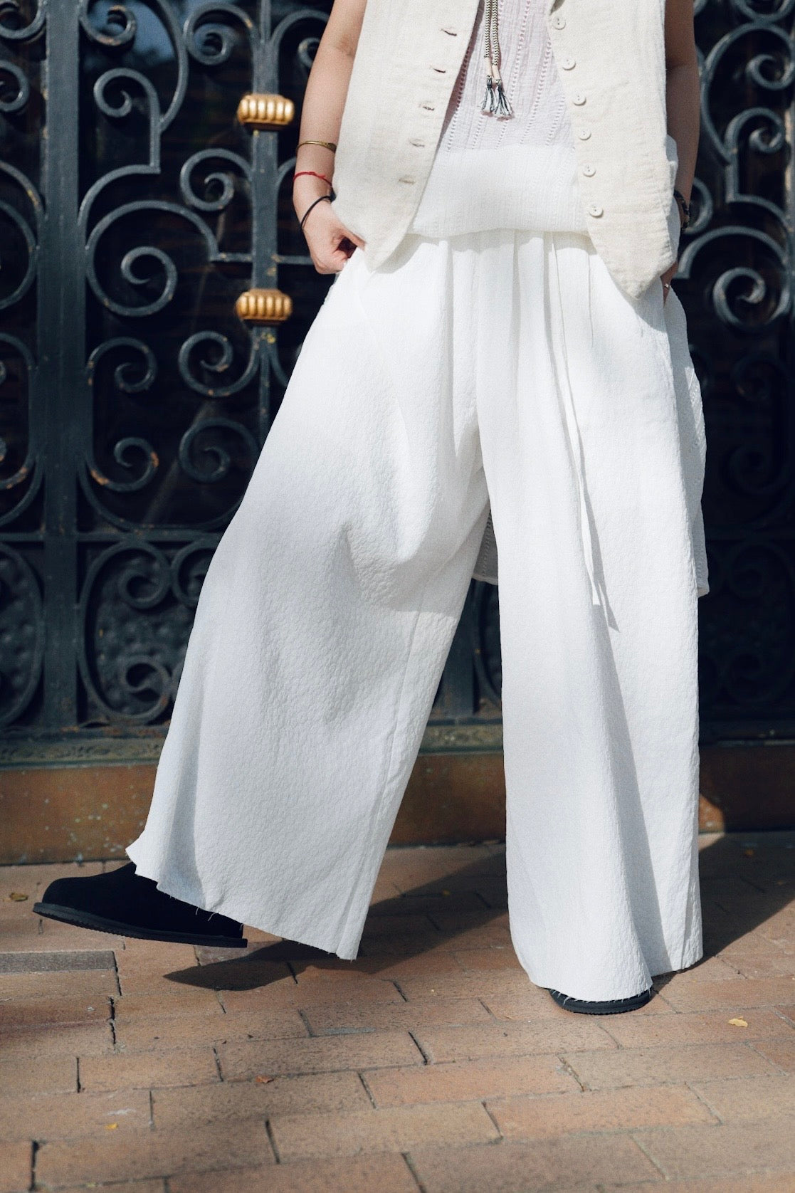 MZ770 JACQUARD WIDE LEG PANTS