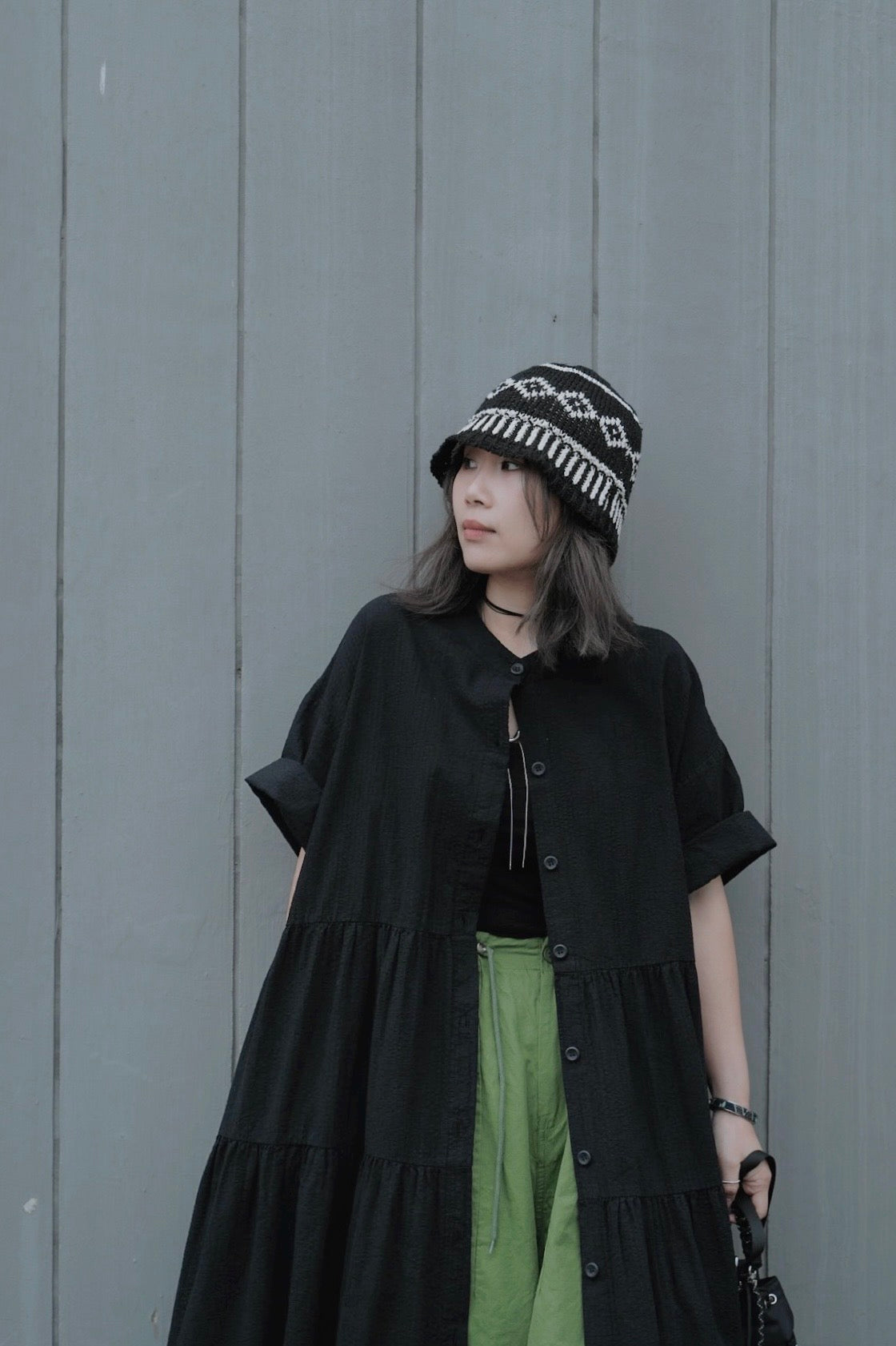 CA688 SEERSUCKER SHIRT DRESS
