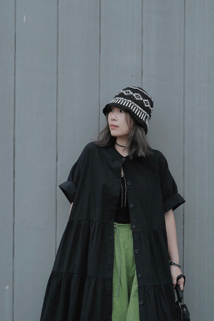 CA688 SEERSUCKER SHIRT DRESS