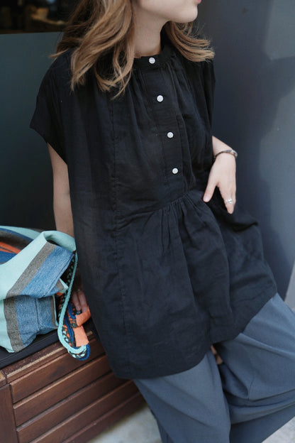 MZ788 COTTON GAUZE POCKET SHIRT BLOUSE
