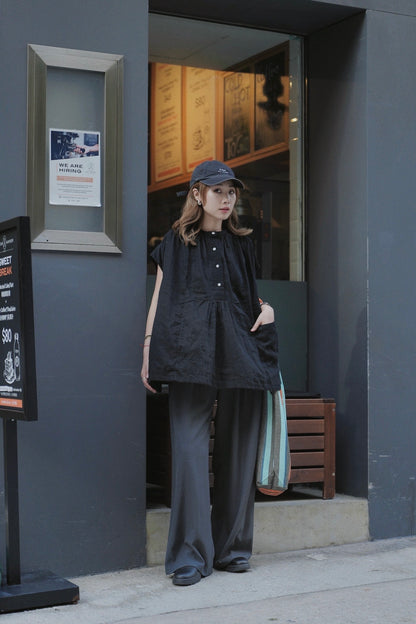 MZ788 COTTON GAUZE POCKET SHIRT BLOUSE