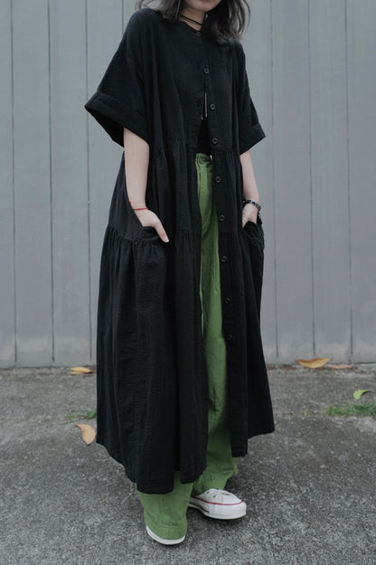 CA688 SEERSUCKER SHIRT DRESS
