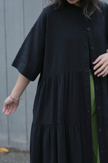 CA688 SEERSUCKER SHIRT DRESS