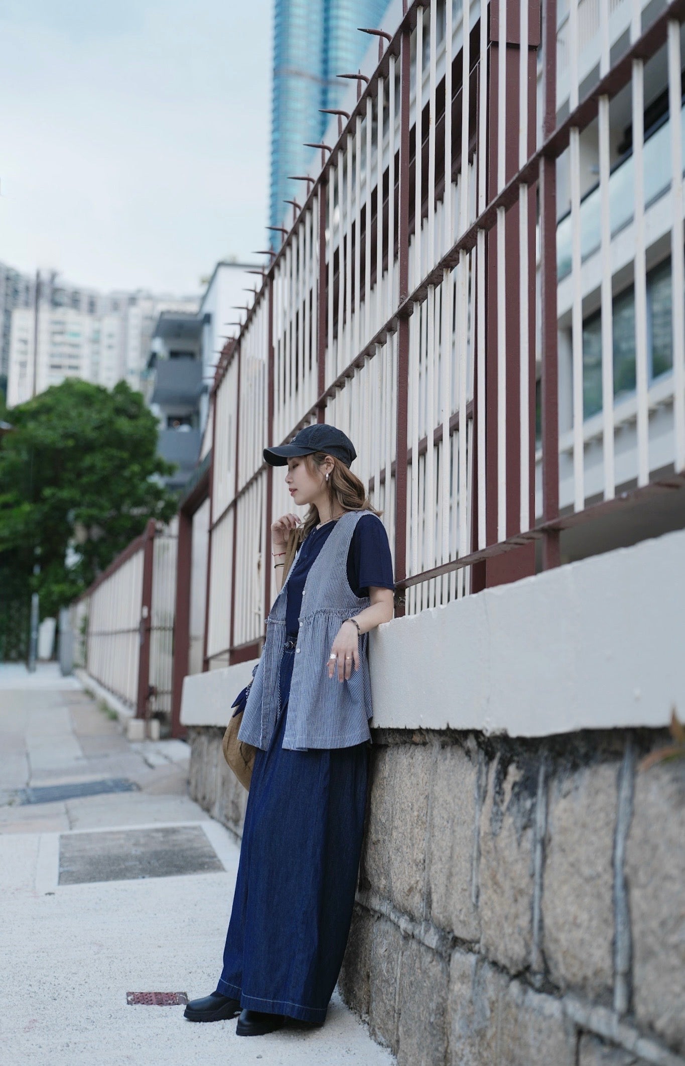 CA901 CRINKLE STRIPED VEST