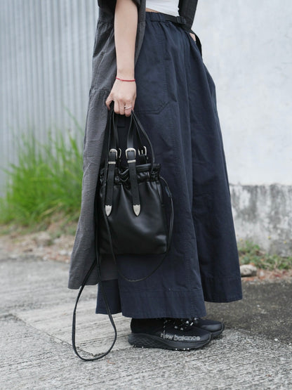CA691 COTTON FLARE SKIRT WITH BELT