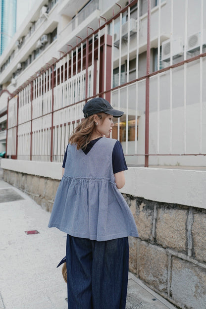 CA901 CRINKLE STRIPED VEST