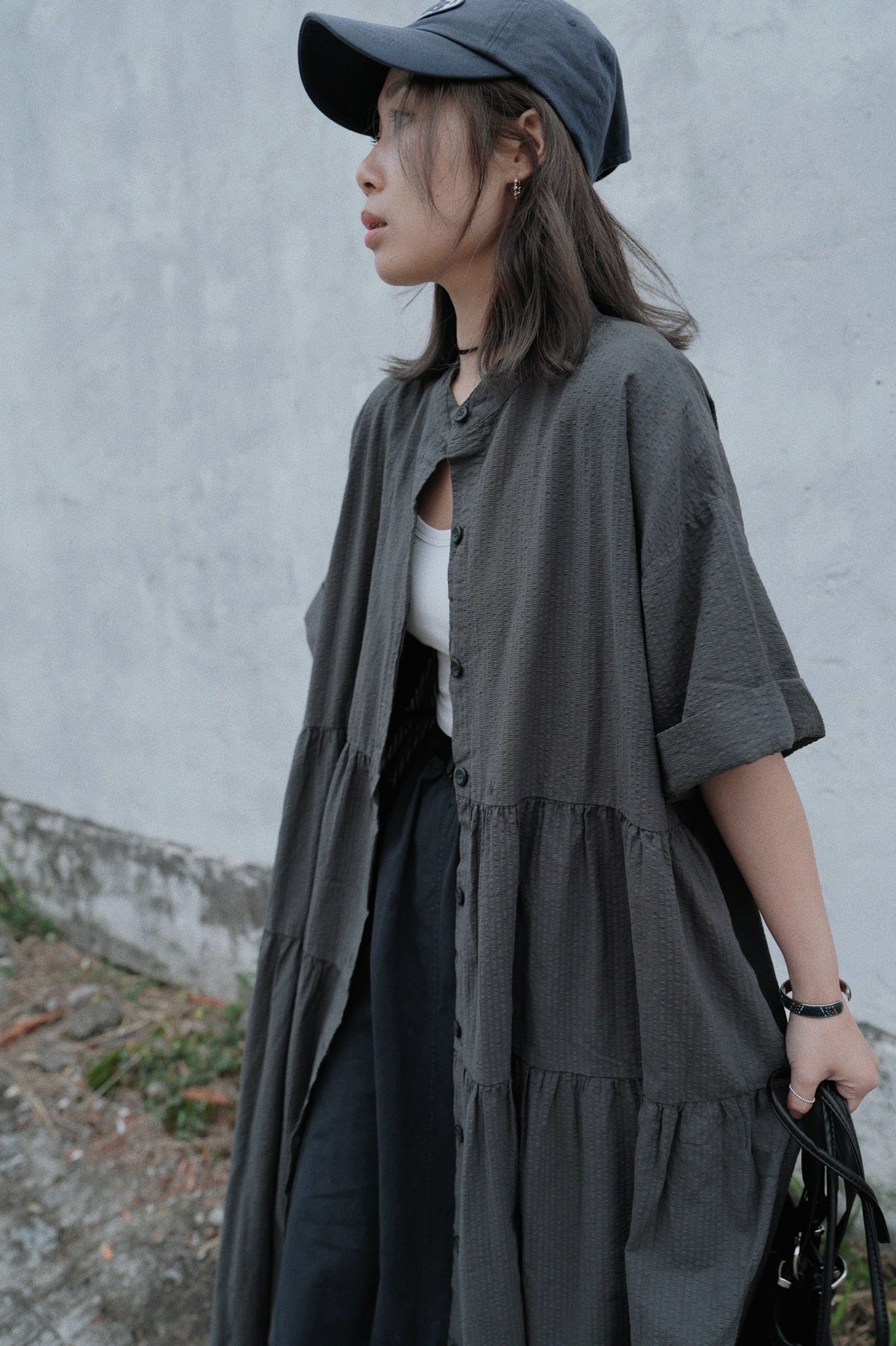 CA688 SEERSUCKER SHIRT DRESS