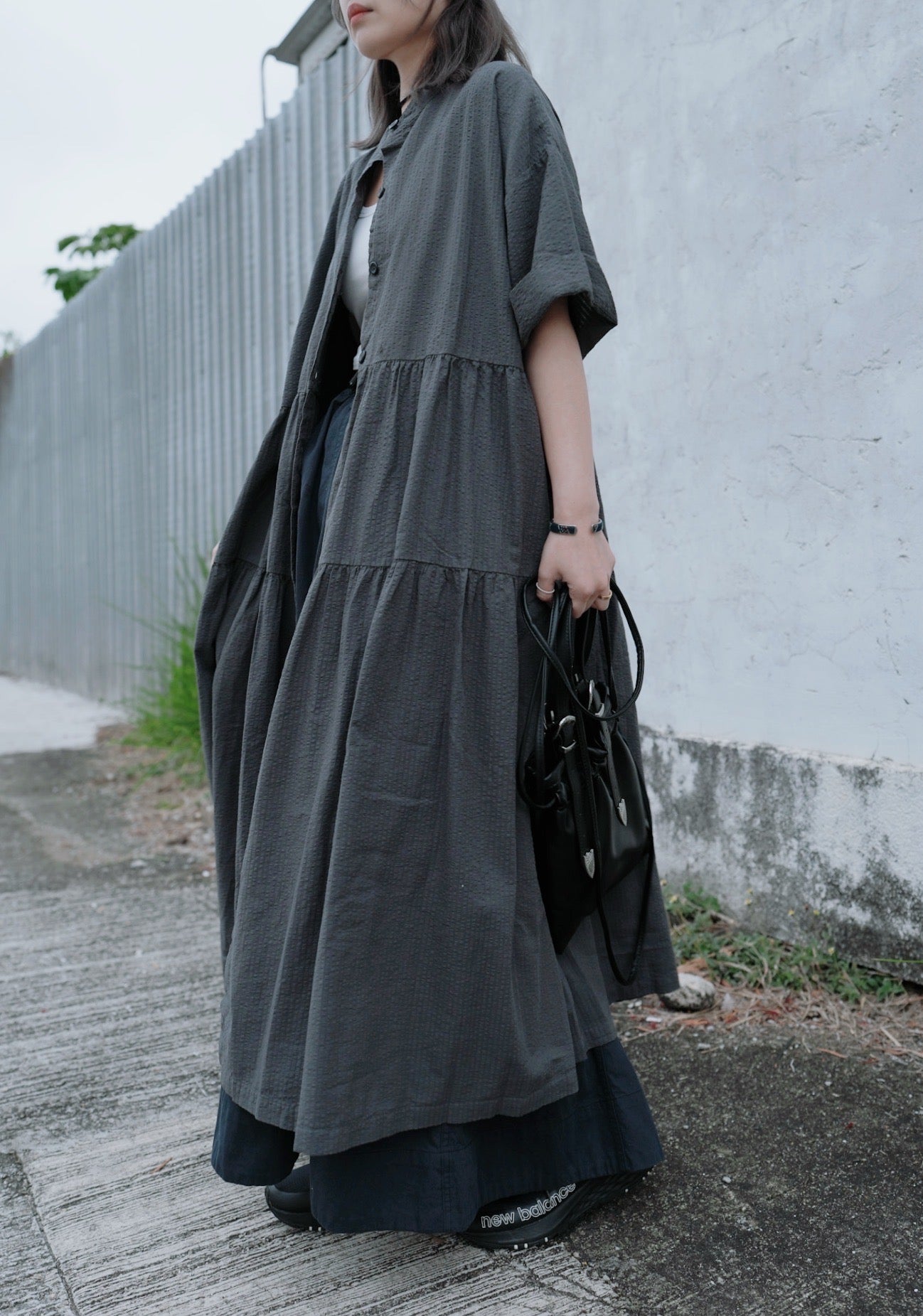 CA688 SEERSUCKER SHIRT DRESS