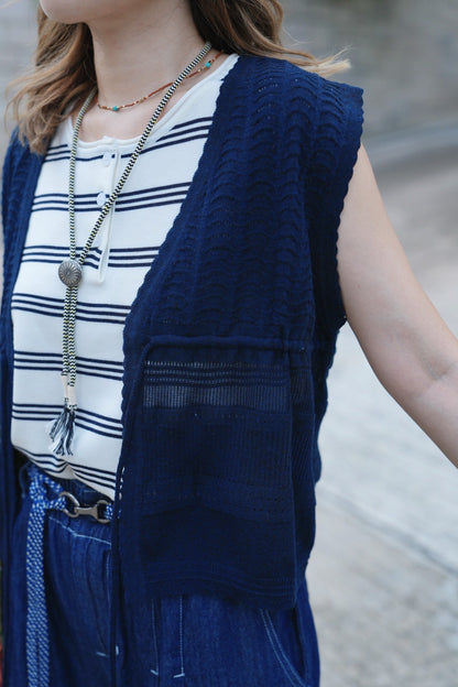 MZ760 RIBBON KNIT VEST