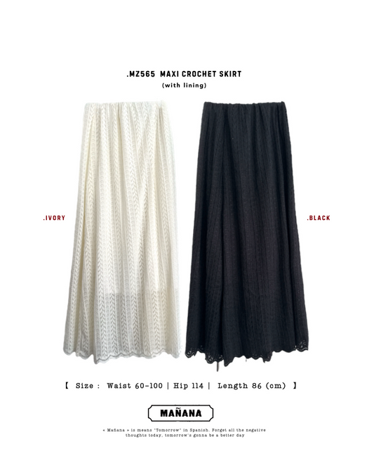 MZ565 MAXI CROCHET SKIRT (with lining)