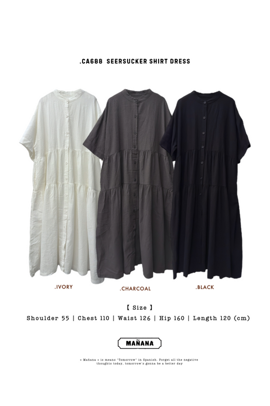 CA688 SEERSUCKER SHIRT DRESS