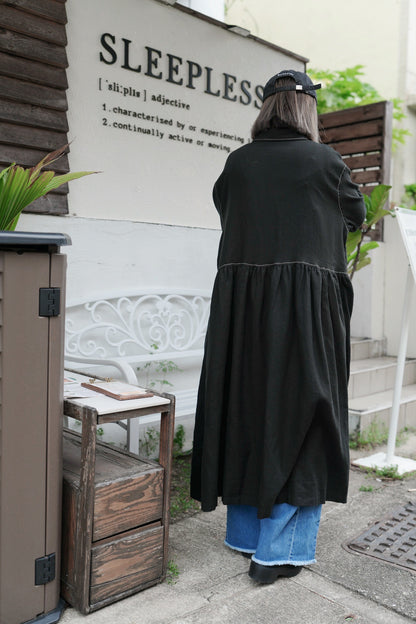 MZ852 CONTRASTED STITCH SHIRT DRESS