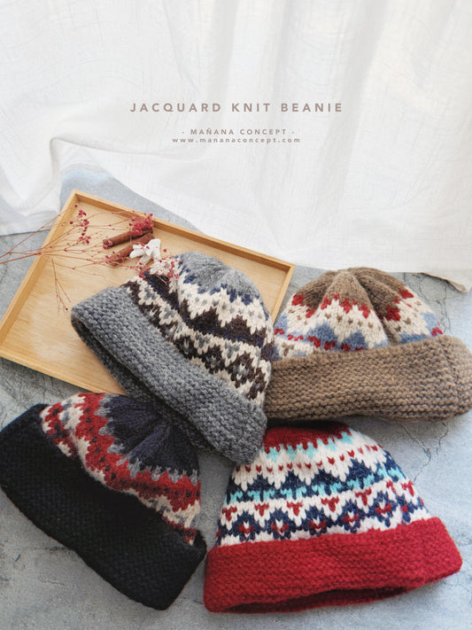 MZ569 JACQUARD KNIT BEANIE