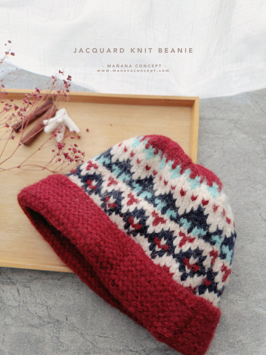 MZ569 JACQUARD KNIT BEANIE