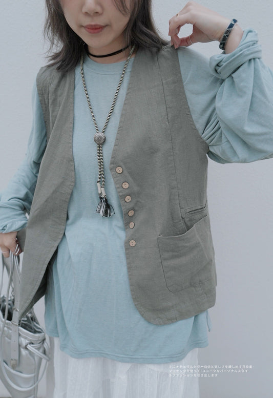 MZ329 Linen Vest
