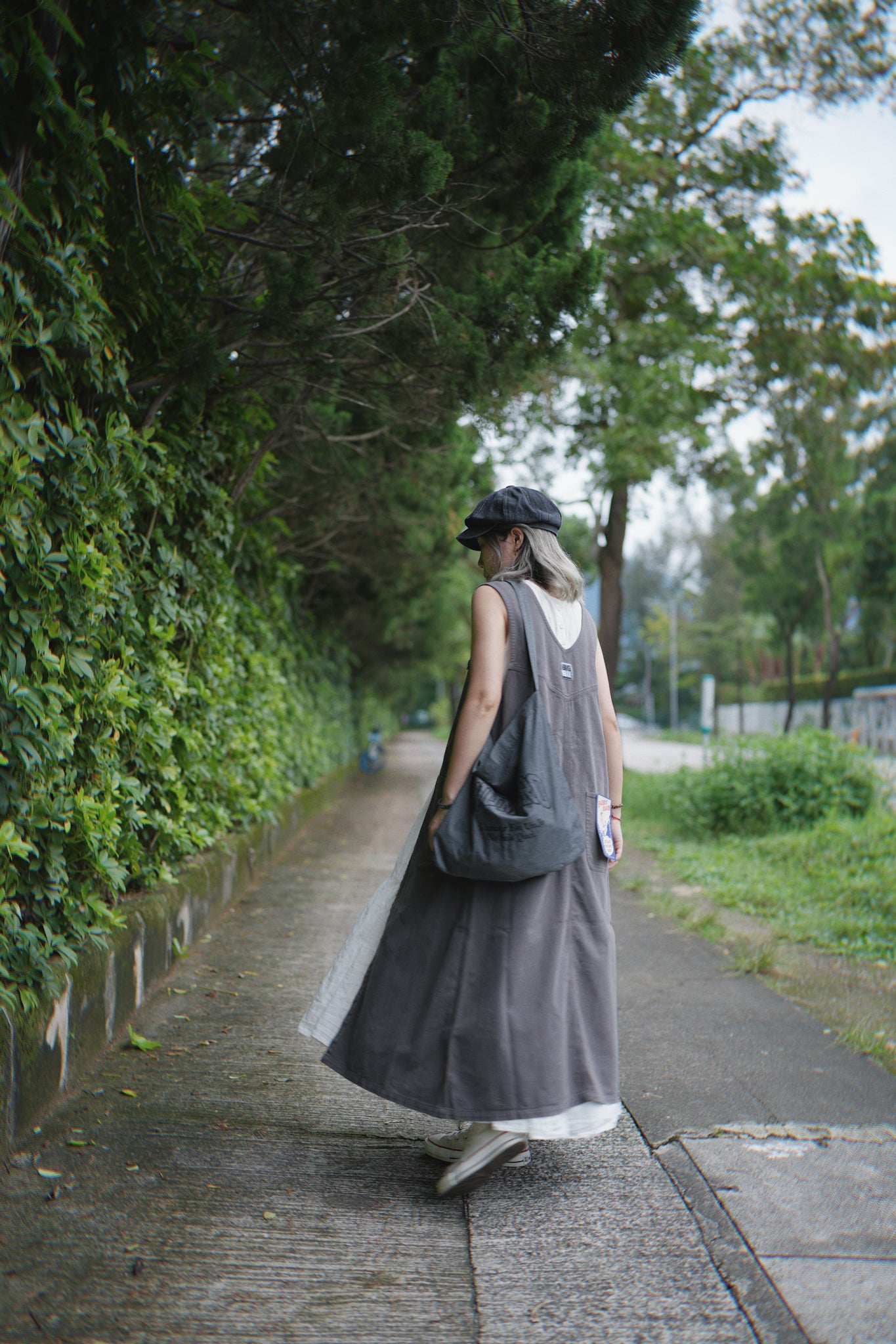 NA384 Pigment Twill Patched Dress