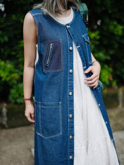 NA384 Pigment Twill Patched Dress