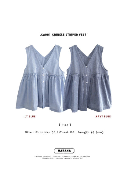 CA901 CRINKLE STRIPED VEST