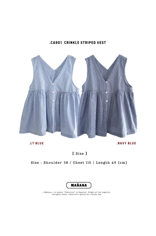 CA901 CRINKLE STRIPED VEST