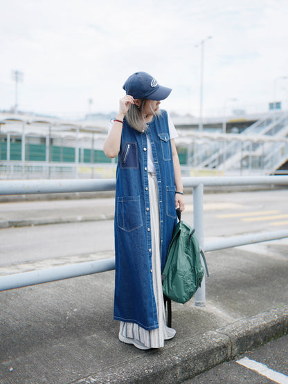 NA384 Pigment Twill Patched Dress