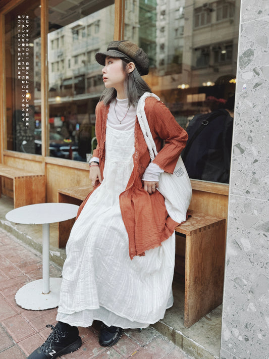 CA567 Embroidered Dobby Layer Dress