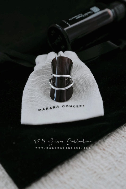 MB028 925 SILVER RING - Galet