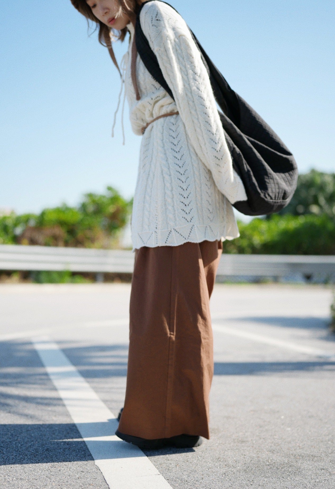 MZ540 ELASTIC WAIST WIDE LEG PANTS