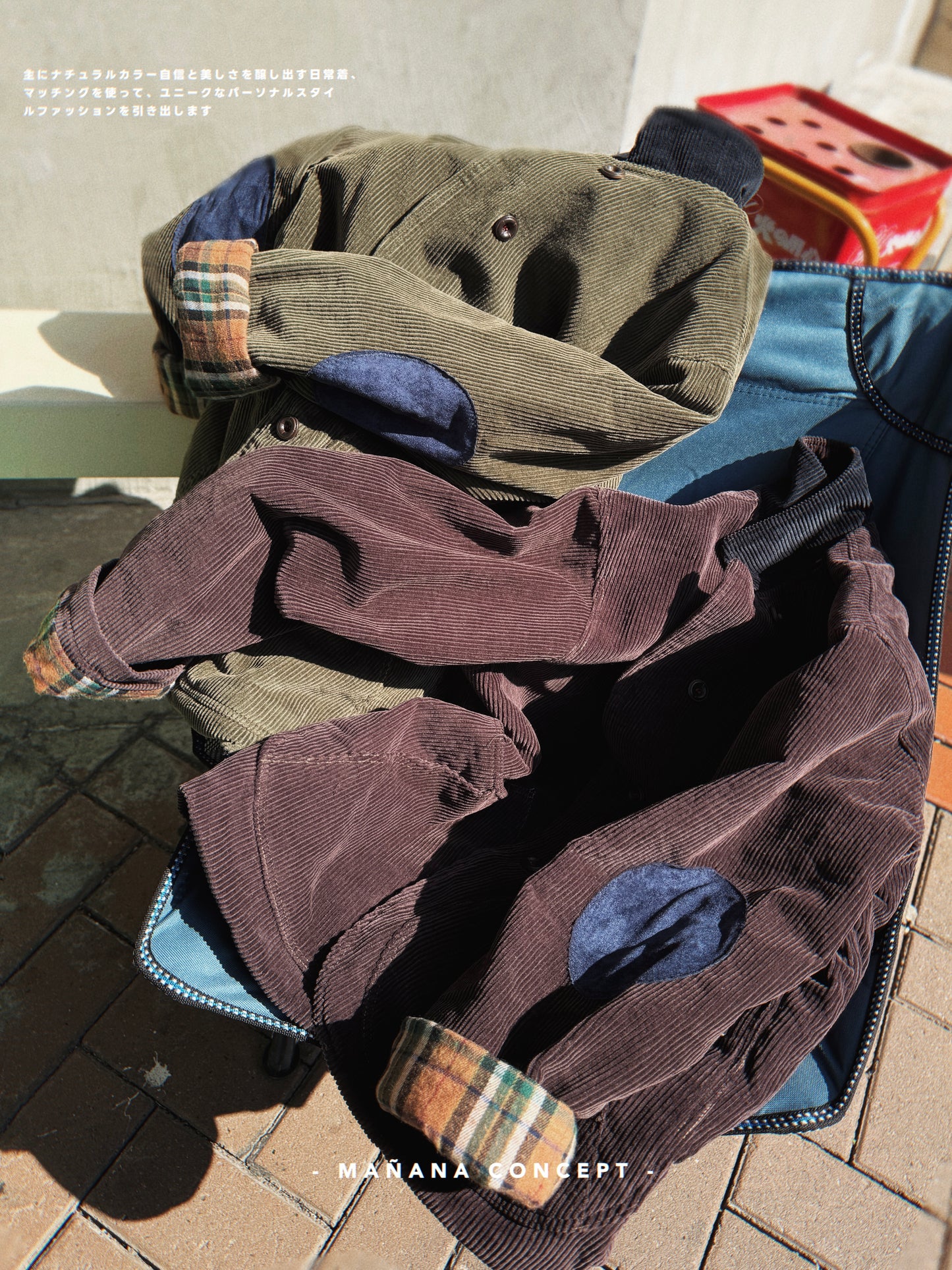 MZ574 CORDUROY CONTRASTED PATCHED COAT