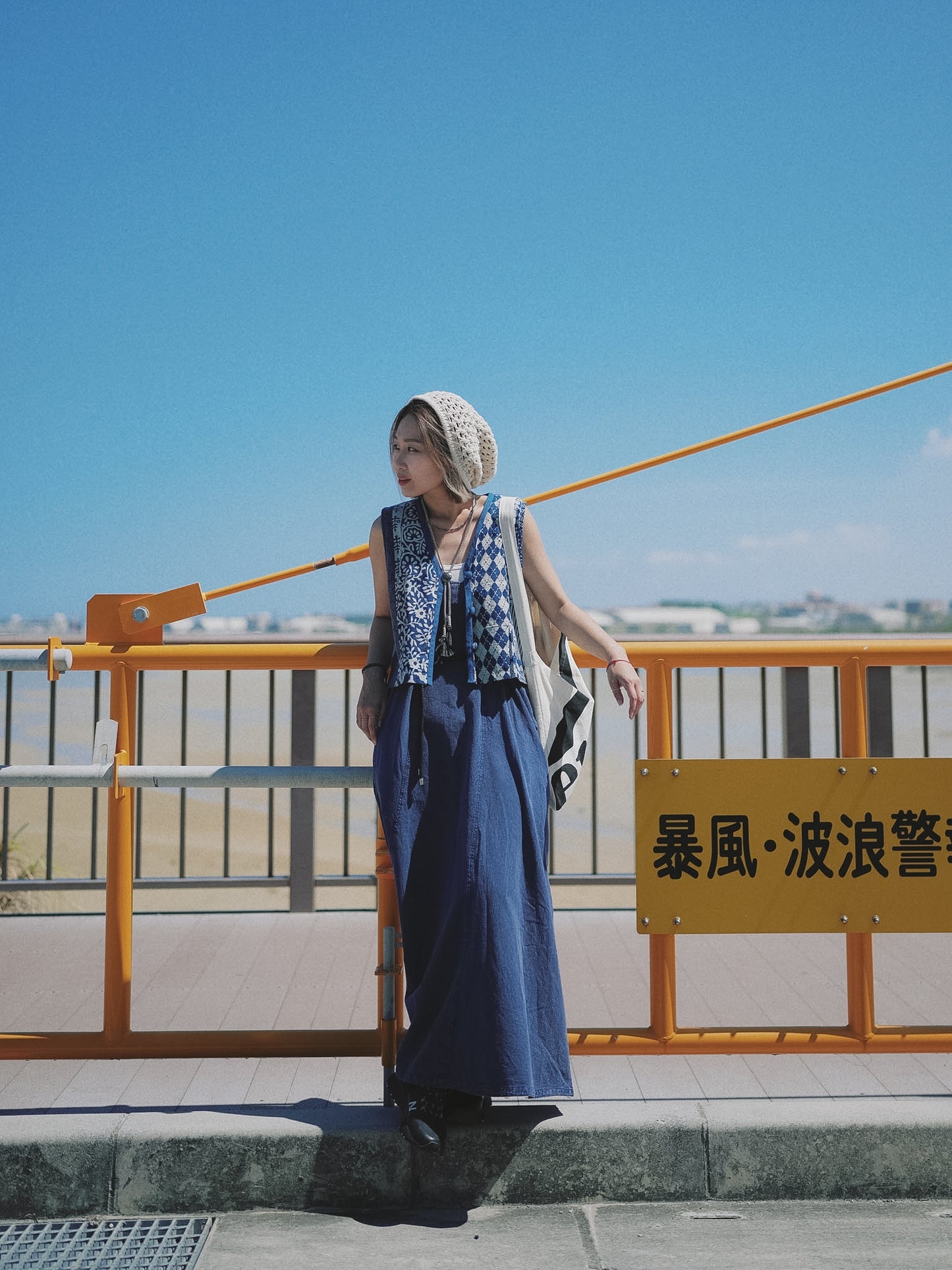 NA408 INDIGO PATCHWORK VEST