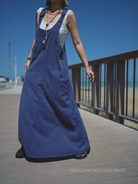 NA412 STONEWASH JUMPER DRESS