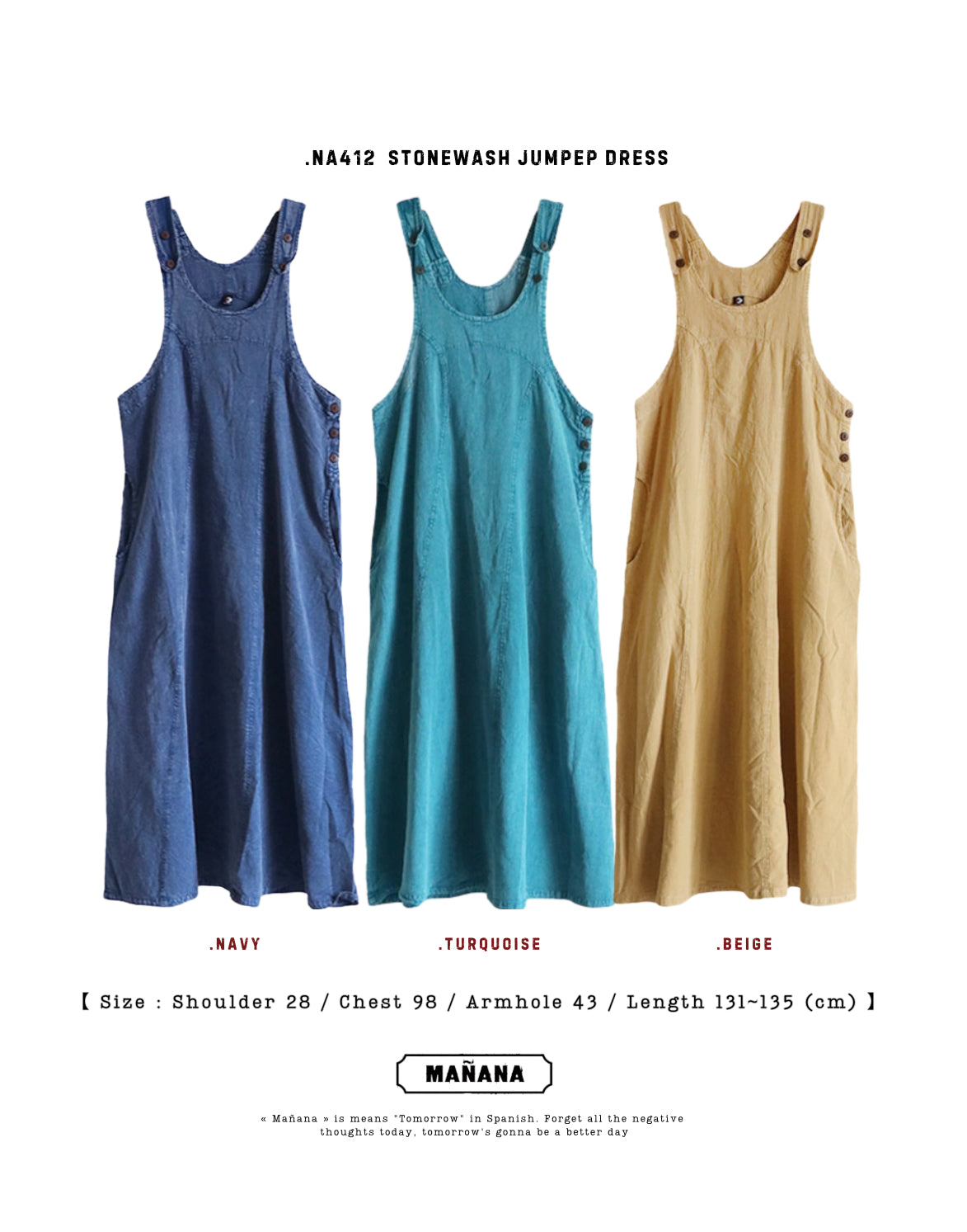 NA412 STONEWASH JUMPER DRESS