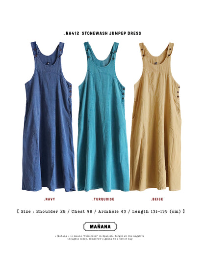 NA412 STONEWASH JUMPER DRESS