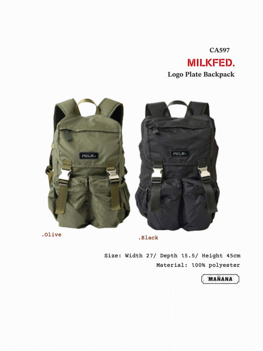 CA597 MILKFED. Logo Plate Backpack