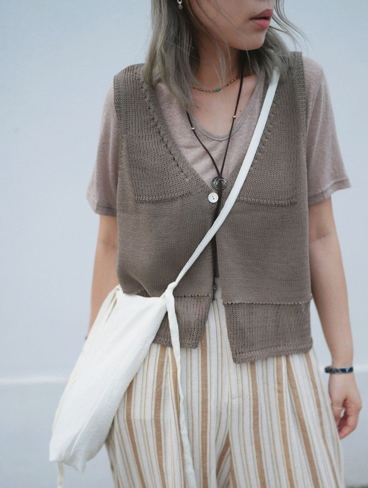 MZ350 CROPPED KNIT VEST