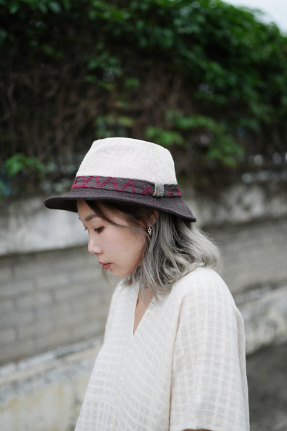 MZ320 Daisy Contrasted Linen Hat