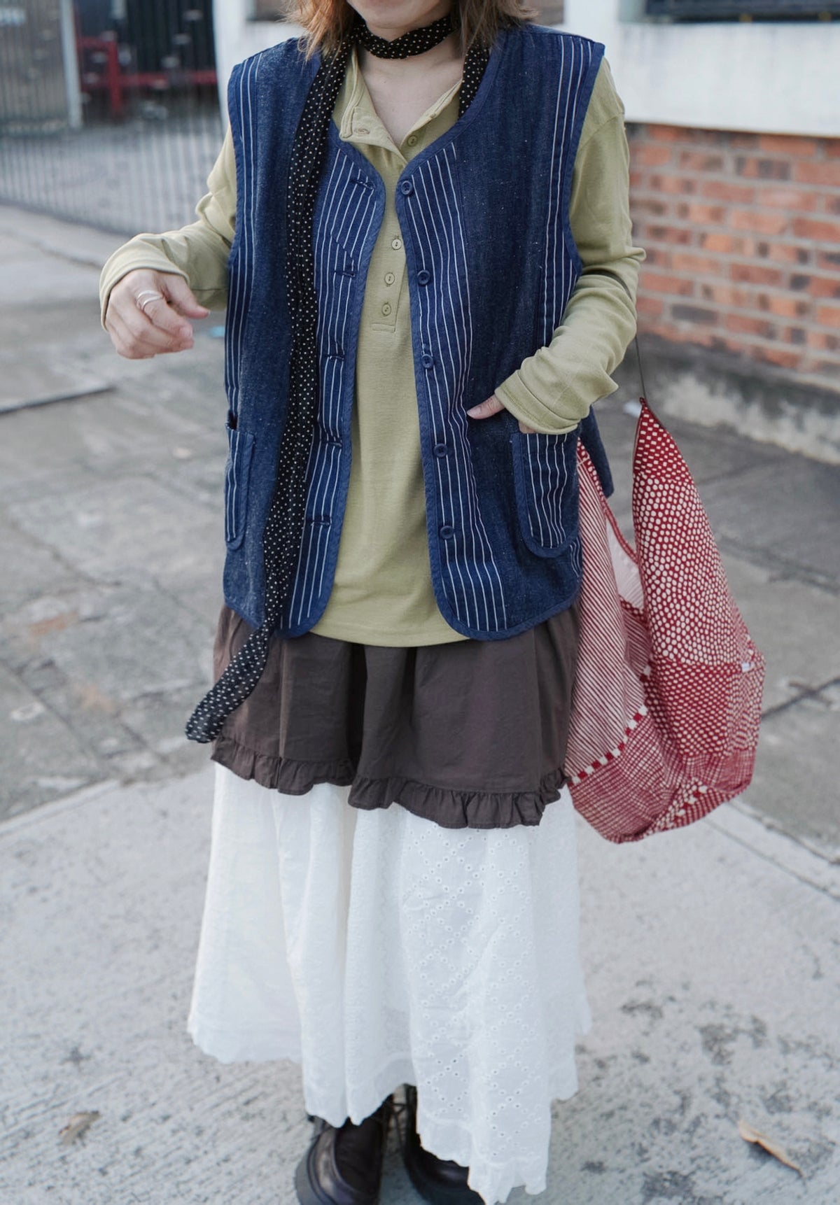 CB150 STRIPED DENIM VEST
