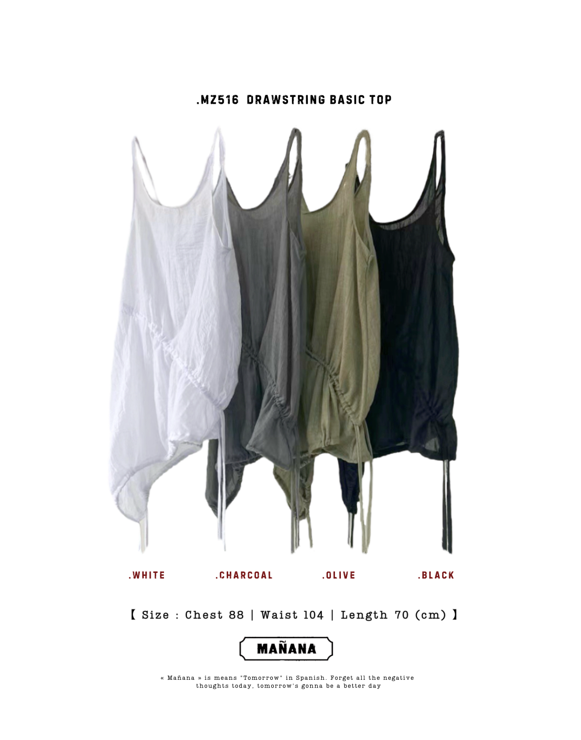 MZ516 DRAWSTRING BASIC TOP