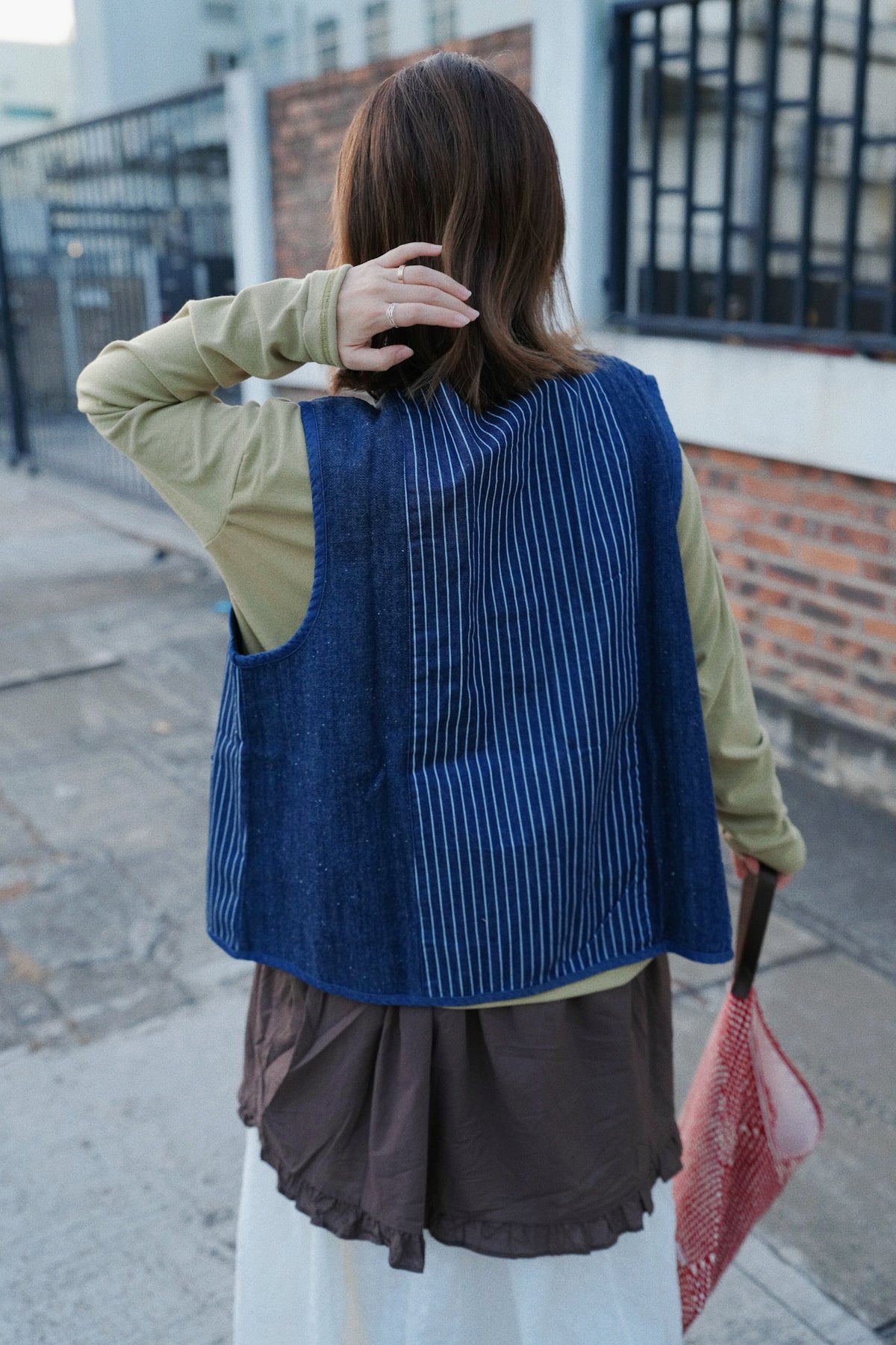 CB150 STRIPED DENIM VEST