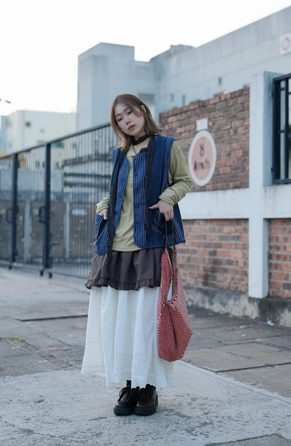 CB150 STRIPED DENIM VEST