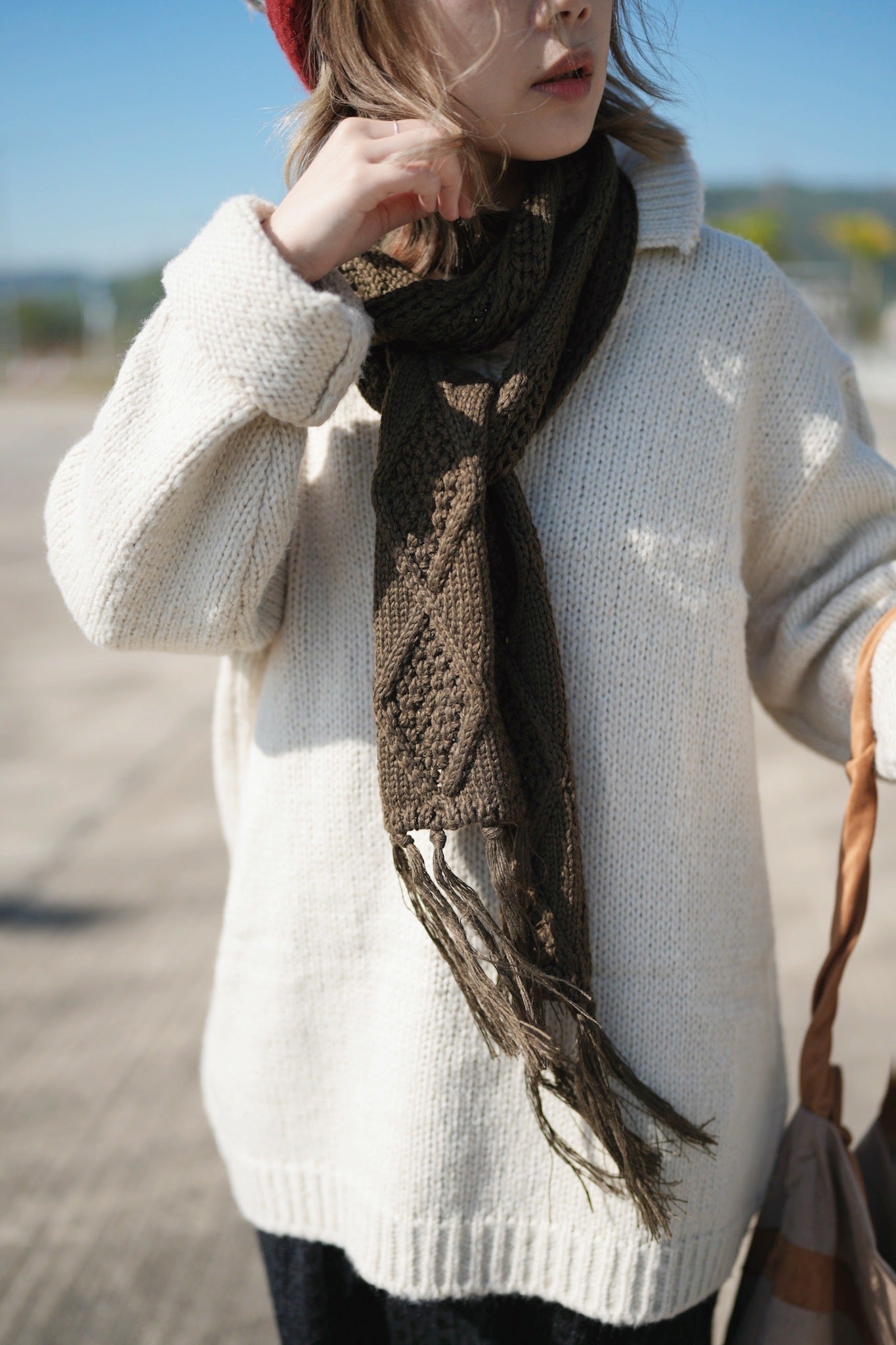 MZ583 HALF BUTTON KNIT TOP