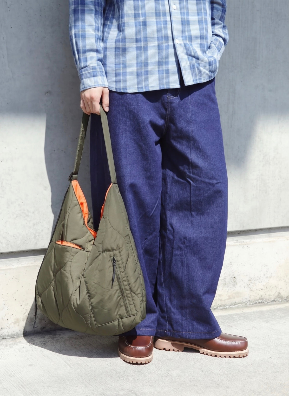 NA499 2-TONE QUILTED AZUMA 2WAY SHOULDER BAG
