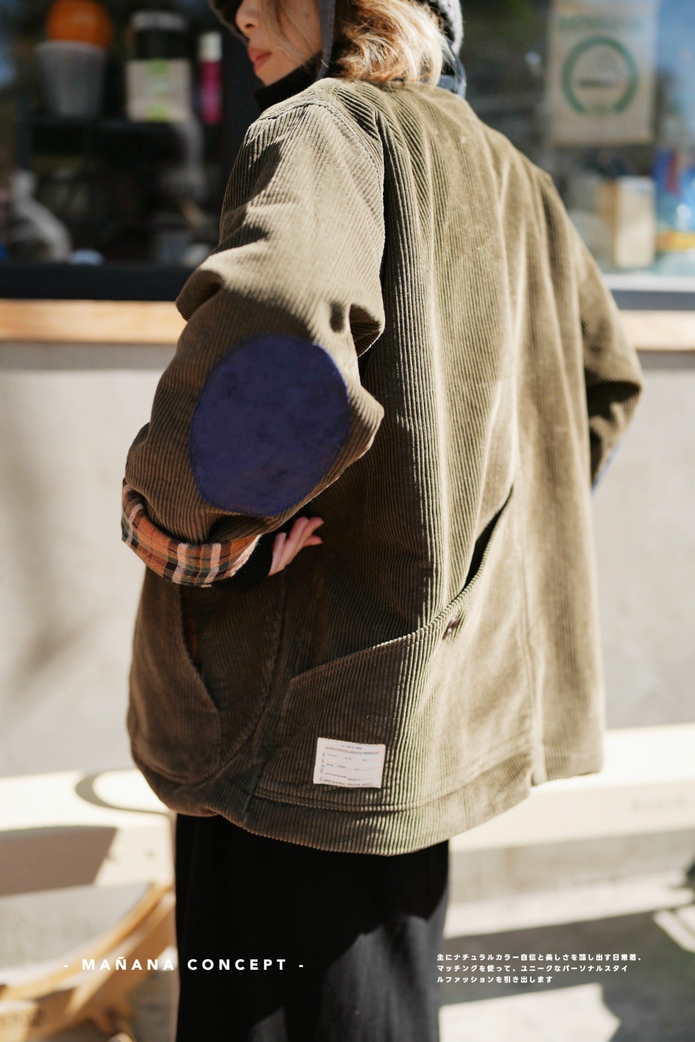 MZ574 CORDUROY CONTRASTED PATCHED COAT