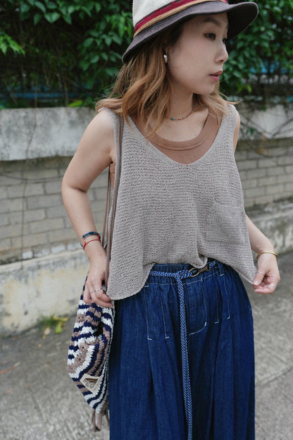 MZ387 POCKET KNIT VEST