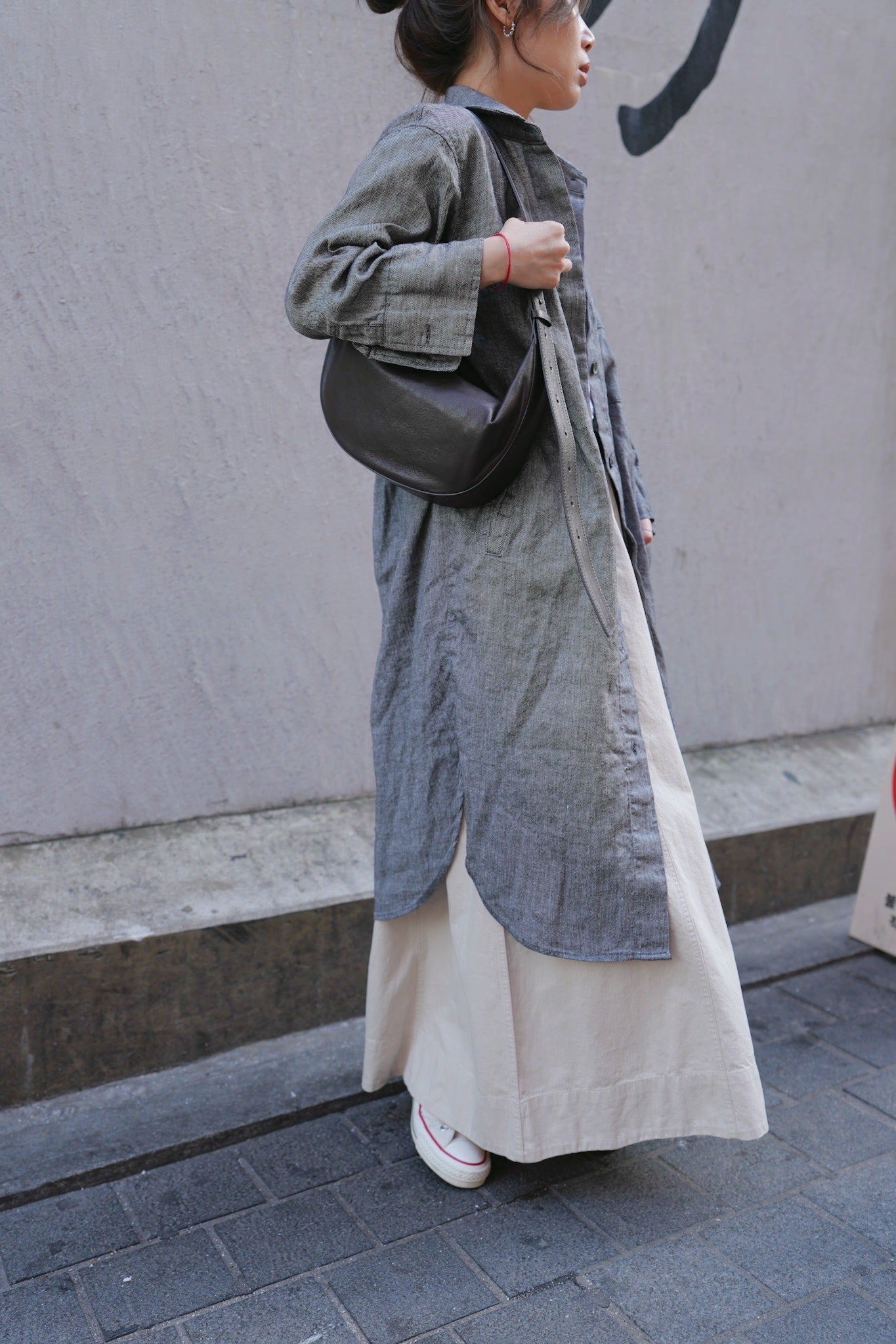 CA691 COTTON FLARE SKIRT WITH BELT