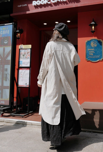 MZ718 LINEN POCKET SHIRT DRESS