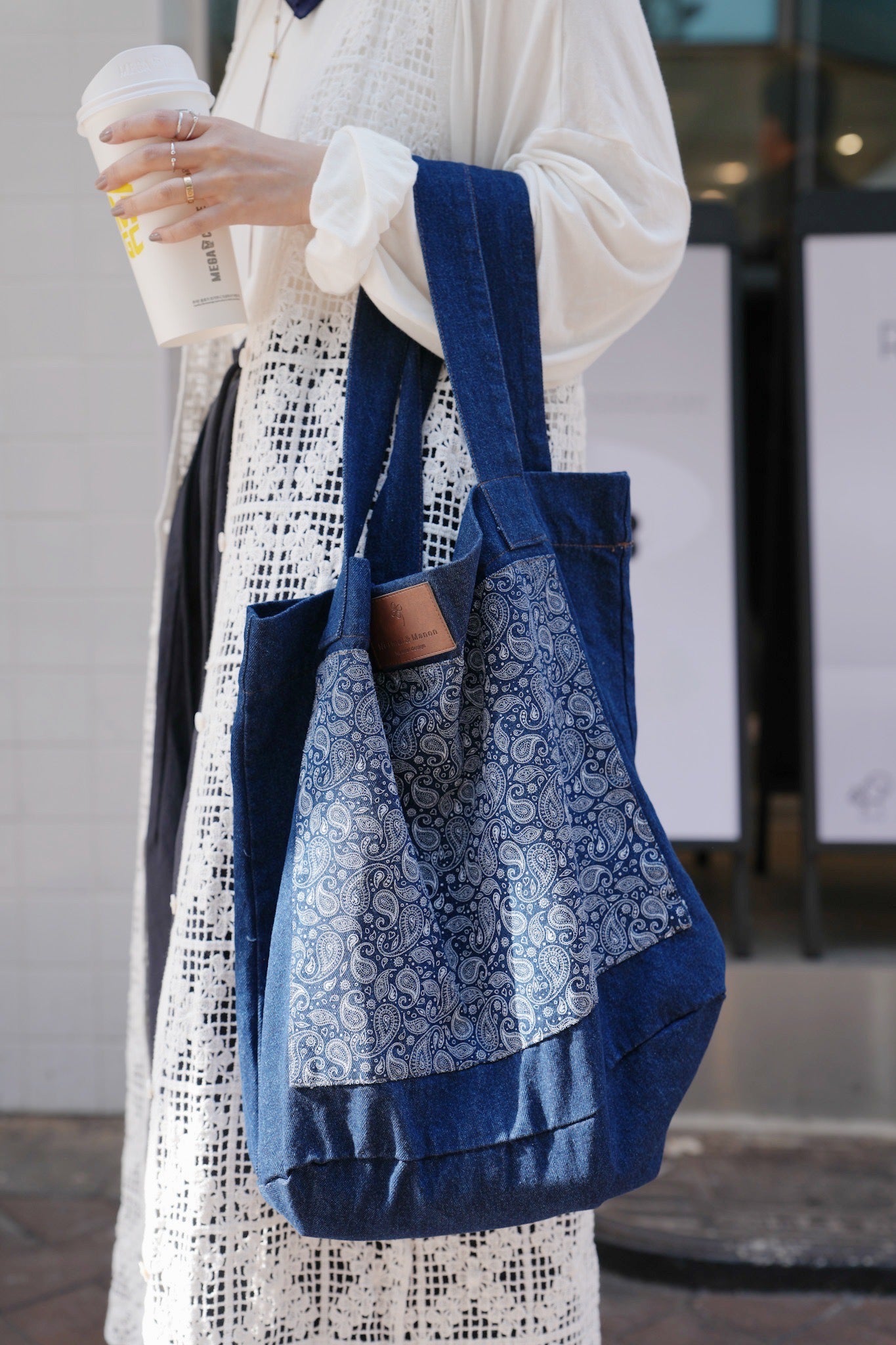 MZ716 PAISLEY DENIM TOTE BAG